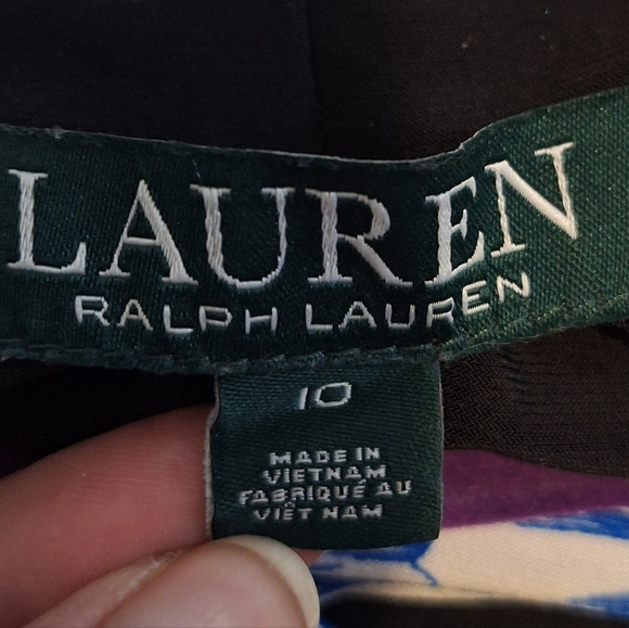 Ralph Lauren Black and Blue Floral Dress - Picture 2 of 11